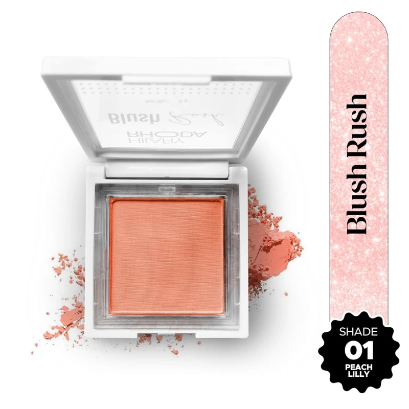 Hilary Rhoda Blush Rush | Highly Pigmented | Silky Smooth Texture | Available in 6 Shades | Matte Finish | Buildable Coverage | Blends Easily & Glides on Smoothly - 6g (Peach Lilly | Shade 01) thumbnail 3